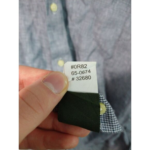 Orvis Shirt Mens XXL 2XL Black White Micro Houndstooth Linen Long Sleeve Casual - Picture 8 of 9